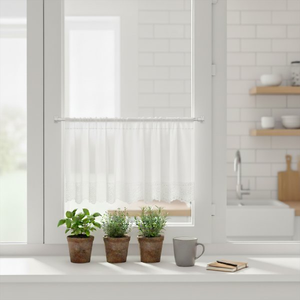 Caféhausstange Metall / Kunststoff 12/10 mm Ø Sora Weiß ausziehbar