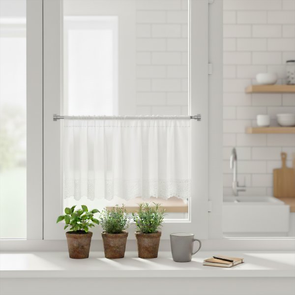 Caféhausstange Metall / Kunststoff 12/10 mm Ø Sora Silbergrau ausziehbar