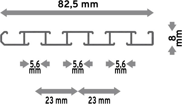Gardinenschiene Aluminium 3- / 4-läufig SLIMLINE Weiß