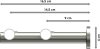 Gardinenstange Edelstahl 20 mm Ø 2-läufig TREND - Nevia 100 cm
