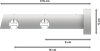 Innenlauf Gardinenstange Aluminium / Holz 20 mm Ø 2-läufig TALENT - Etta Silbergrau / Weiß lackiert 100 cm