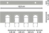 Innenlauf Gardinenstange Deckenmontage Aluminium / Metall eckig 14x35 mm 4-läufig SMARTLINE - Lox Edelstahl-Optik / Weiß 100 cm