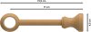 Gardinenstange Metall / Holz 28 mm Ø CLASSIC - Rondo Weiß / Buche lackiert 100 cm