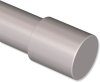 Endstücke Livo (Kappe) Silbergrau für Gardinenstangen ausziehbar 16/13 mm Ø (2 Stück) 