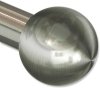 Endstücke Luino (Kugel) Edelstahl-Optik für Gardinenstangen 20 mm Ø (2 Stück) 