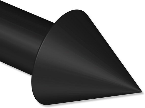 Endstücke Cone (Kegel) Schwarz für (2 mm Gardinenstangen Stück) Ø 16/13 ausziehbar