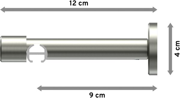 Innenlauf Gardinenstange Edelstahl-Optik 16 mm Ø SINUX - Casa