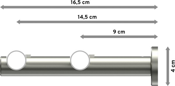 Gardinenstange Edelstahl 20 mm Ø 2-läufig TREND - Santo