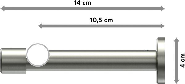 Gardinenstange Messing-Optik / Edelstahl-Optik 20 mm Ø PRESTIGE - Santo
