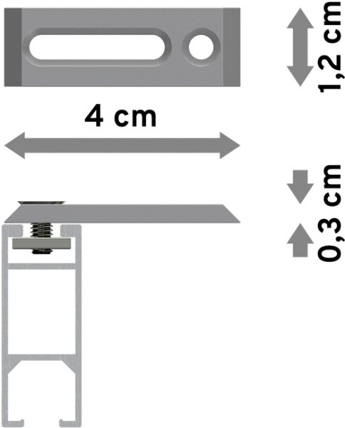 Innenlauf Gardinenstange Deckenmontage Edelstahl-Optik eckig 14x35 mm SMARTLINE (Universal) - Paxo