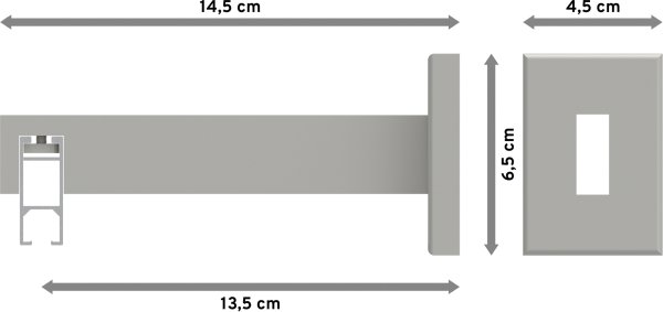Innenlauf Gardinenstange Aluminium / Metall eckig 14x35 mm SMARTLINE - Paxo Weiß (WA lang)