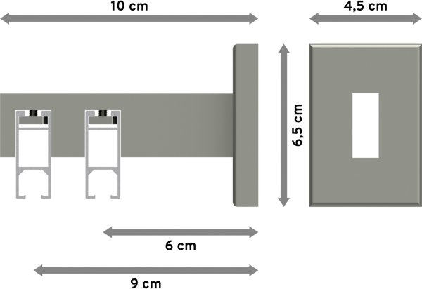Innenlauf Gardinenstange Edelstahl-Optik eckig 14x35 mm 2-läufig SMARTLINE - Paxo
