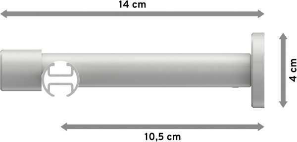 Innenlauf Gardinenstange Aluminium / Metall 20 mm Ø PRESTIGE - Santo Weiß