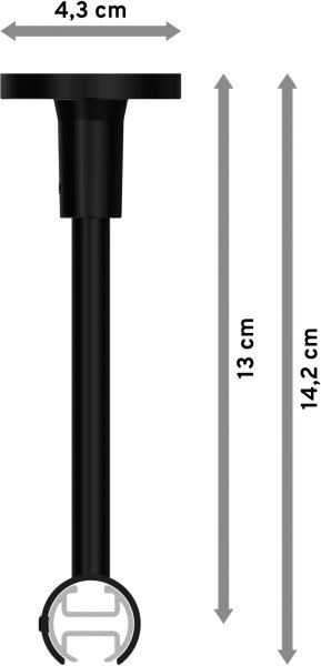 Innenlauf Gardinenstange Aluminium / Metall 20 mm Ø SONETTE - Santo Schwarz