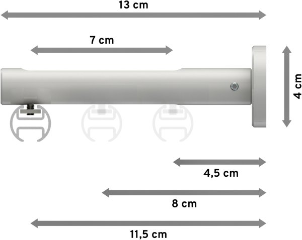 Innenlauf Gardinenstange Aluminium / Metall 20 mm Ø SITENO - Santo Weiß
