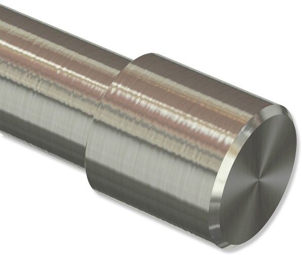 Endstücke Casa (Kappe) Edelstahl-Optik für Gardinenstangen 16 mm Ø (2 Stück)