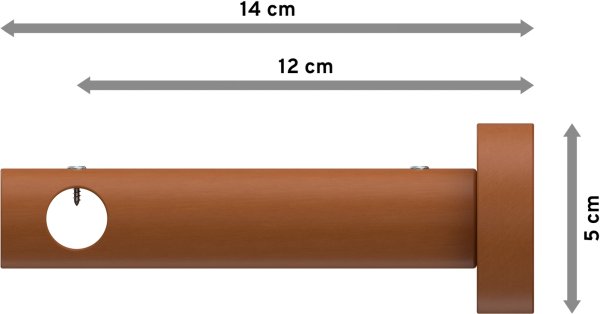 Träger Adrian Kirschbaum lackiert 1-läufig 12 cm für Gardinenstangen 16 mm Ø