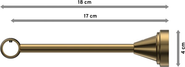 Träger Primus Messing Antik 1-läufig 17 cm für Gardinenstangen 16 mm Ø