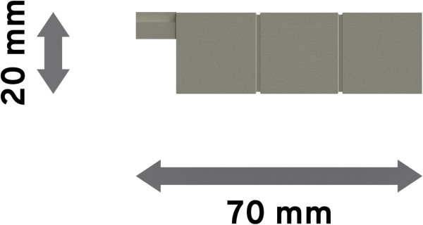 Endstücke Cubes (Rillenquader) Satin-Silber für Innenlaufstangen 20x20 mm (2 Stück)