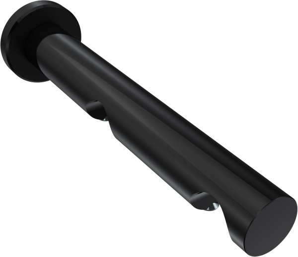 Träger Platon Schwarz 2-läufig 7,5 und 14,5 cm für Gardinenstangen 20 mm Ø