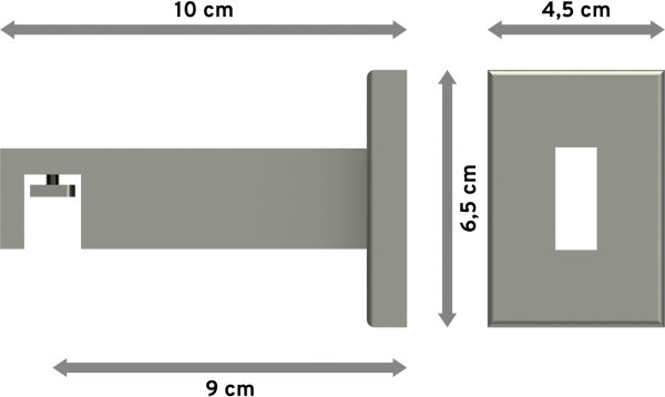 Träger Smartline Edelstahl-Optik 1-läufig 9 cm für Innenlaufstangen 14x35 mm