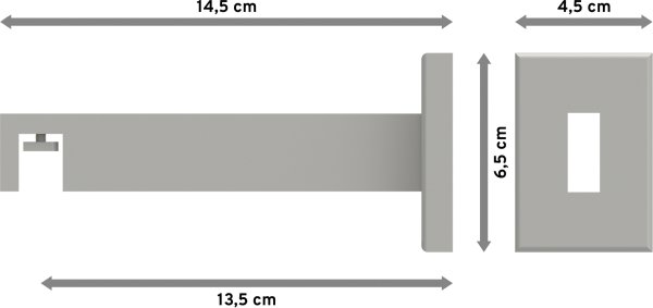 Träger Smartline Weiß 1-läufig 13,5 cm für Innenlaufstangen 14x35 mm