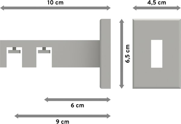 Träger Smartline Weiß 2-läufig 6 und 9 cm für Innenlaufstangen 14x35 mm