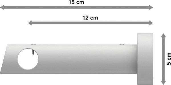 Träger Talena Weiß lackiert 1-läufig 12 cm für Gardinenstangen 20 mm Ø