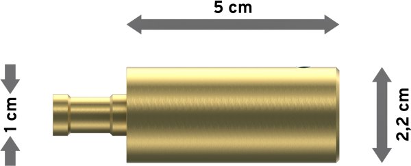 Trägerverlängerung Messing-Optik 5 cm Typ D20 für Gardinenstangen 20 mm Ø