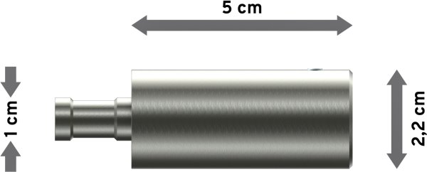 Trägerverlängerung Edelstahl-Optik 5 cm Typ D20 für Gardinenstangen 20 mm Ø