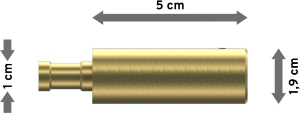 Trägerverlängerung Messing-Optik 5 cm Typ E20 für Gardinenstangen 20 mm Ø
