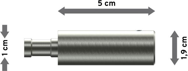 Trägerverlängerung Edelstahl-Optik 5 cm Typ E20 für Gardinenstangen 20 mm Ø