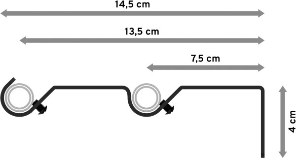 Ausziehbare Gardinenstange Metall / Kunststoff 16/13 mm 2-läufig Ø HERA - Livo Silbergrau / Schwarz