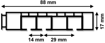 Gardinenschiene Kunststoff 3-läufig CONCEPT Weiß