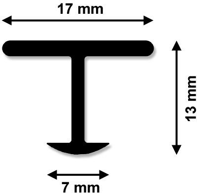 Gardinenschiene / T-Schiene Kunststoff 1-läufig FINELINE Weiß