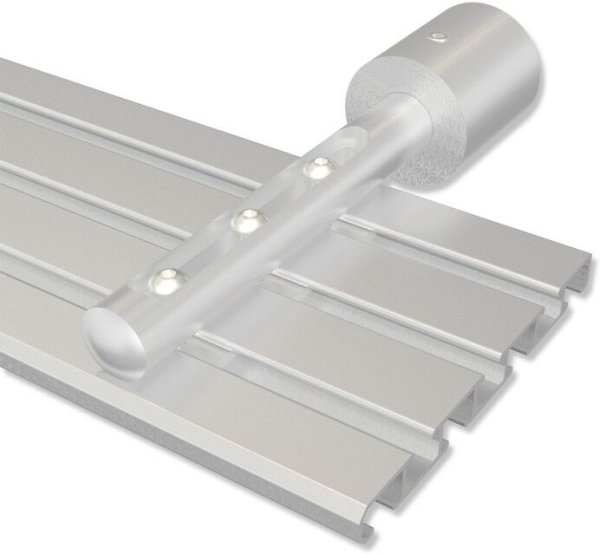 Innenlaufträger Universal Basic Silbergrau kurz für Gardinenschienen / Innenlaufstangen