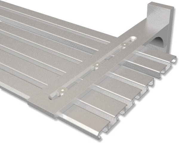 Innenlaufträger Universal Variax Silbergrau lang für Gardinenschienen / Innenlaufstangen