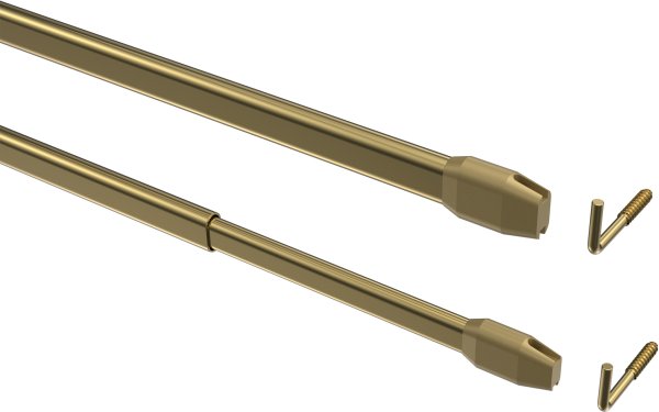 Vitragestangen mit Klebehaken Metall / Kunststoff Geno Messing-farbig (2 Stück) ausziehbar