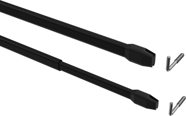 Vitragestangen mit Klebehaken Metall / Kunststoff Geno Schwarz (2 Stück) ausziehbar