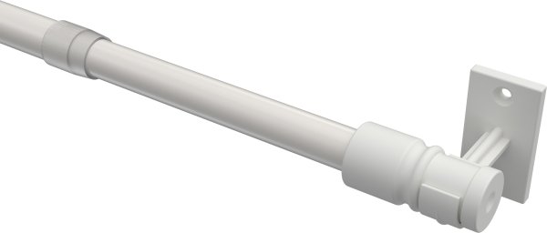 Caféhausstange Metall / Kunststoff 12/10 mm Ø Sora Weiß ausziehbar
