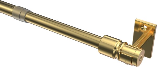 Caféhausstange Metall / Kunststoff 12/10 mm Ø Sora Messing-farbig ausziehbar