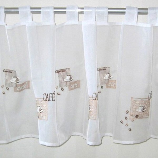 Scheibengardine Dessin Mokka Fb. 30, 140x48 cm