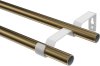 Gardinenstange Metall 16 mm Ø 2-läufig OLYMP - Allegra Messing Antik / Schwarz (ohne Ringe) 100 cm