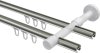 Innenlauf Gardinenstange Edelstahl-Optik 16 mm Ø 2-läufig SINUX - Casa 100 cm