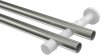 Gardinenstange Edelstahl-Optik / Messing-Optik 20 mm Ø 2-läufig PRESTIGE - Elanto (ohne Ringe) 100 cm