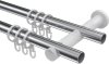 Gardinenstange Metall 20 mm Ø 2-läufig PLATON - Mavell Chrom 100 cm