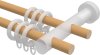 Gardinenstange Holz 20 mm Ø 2-läufig TALENA - Feta Buche lackiert 100 cm