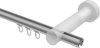 Innenlauf Gardinenstange Aluminium / Holz 20 mm Ø TALENT - Siveo Silbergrau / Weiß lackiert 100 cm