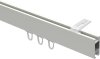 Innenlauf Gardinenstange Deckenmontage Aluminium / Metall eckig 14x35 mm SMARTLINE (Universal) - Paxo Weiß / Edelstahl-Optik 100 cm