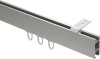 Innenlauf Gardinenstange Deckenmontage Aluminium / Metall eckig 14x35 mm SMARTLINE (Universal) - Lox Edelstahl-Optik / Schwarz 100 cm